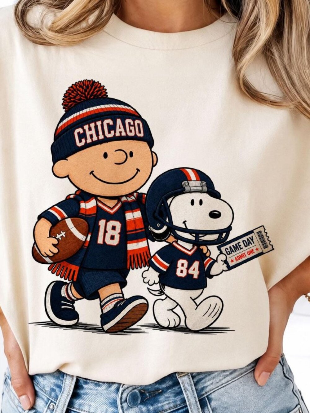 Chicago Bears Football Cartoon Shirt, Vintage Comic Style Football Tee, Cute Chi